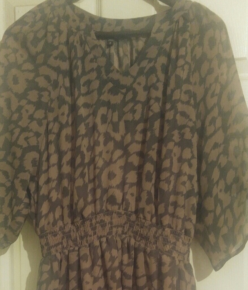 Brown & black printed dress